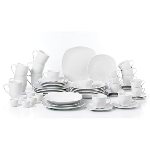 Waterside 54pc White Square Athena Dinner Set
