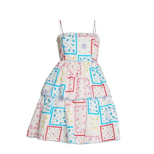 Collective The Label The Label Patchwork-Picnic Floral Skater Mini-Dress