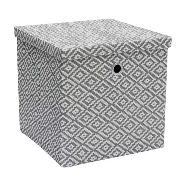 JVL Argyle Foldable Paper Storage Box