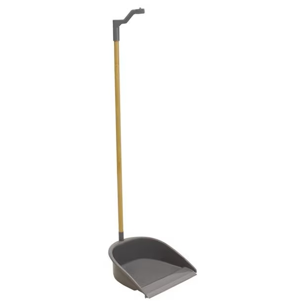 JVL Bamboo Tall Dustpan and Brush Set