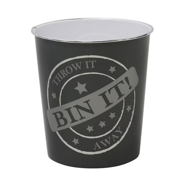 JVL Bin It Plastic Waste Paper Bin Twin Pack