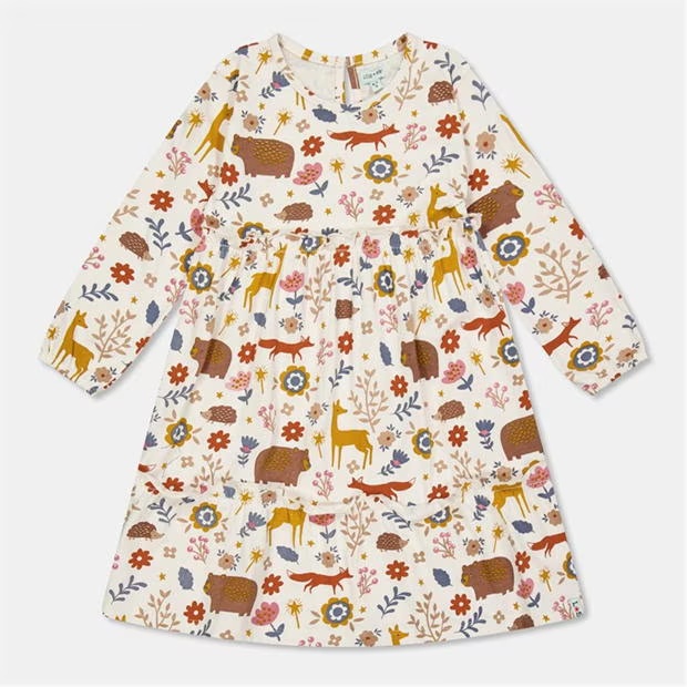 Lilly and Sid & Sid Multicoloured Animal Forest Print Dress