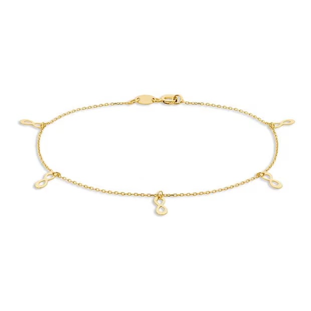 Be You 9ct Gold Dangly 'Infinity' Bracelet