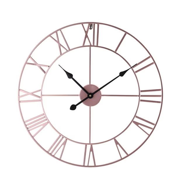 LIFE IDEAS 60cm Antique Rose Gold Roman Numeral Wall Clock