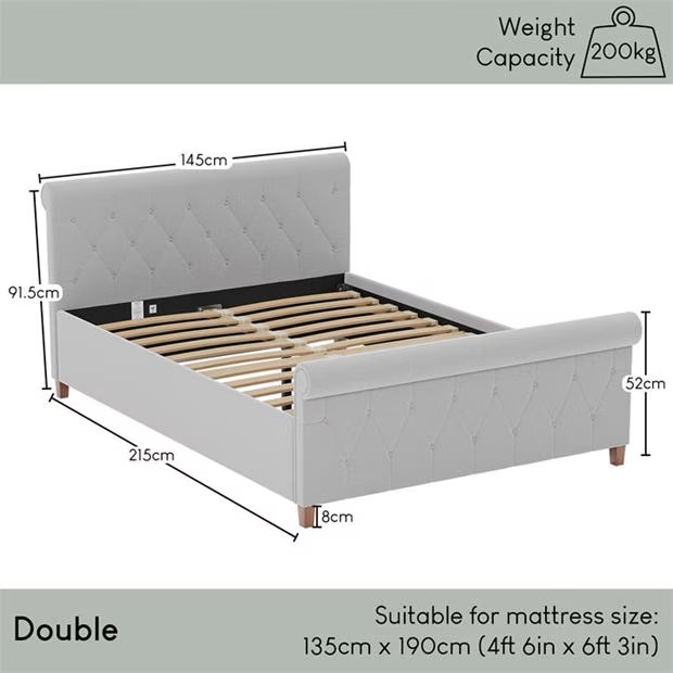 Lassic Vida Designs Vittorio Double Bed UKFR
