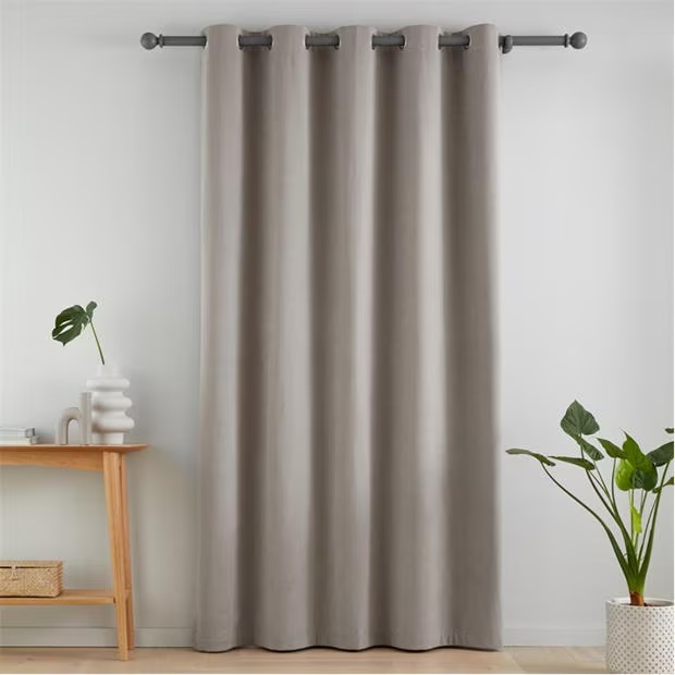 Catherine Lansfield Wilson Velvet Blackout Thermal Eyelet Door Panel