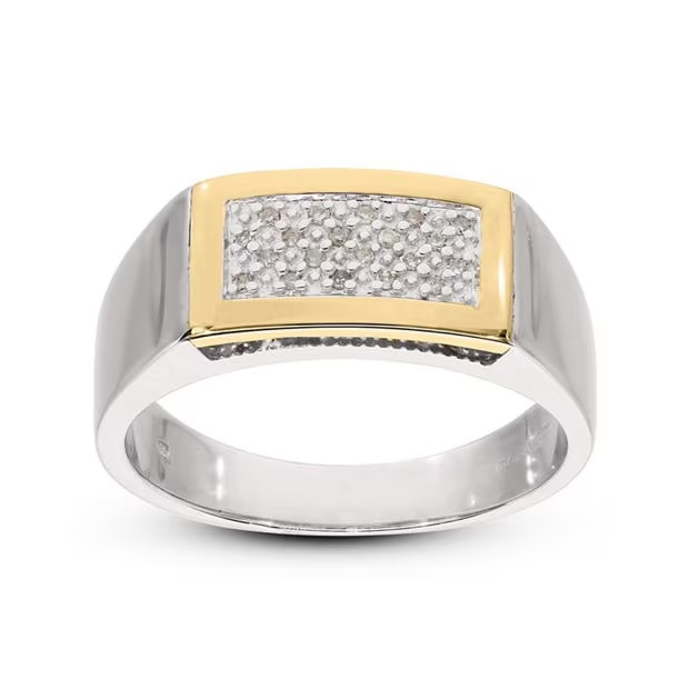 Be You 9ct Yellow Gold and Silver Gents Ring
