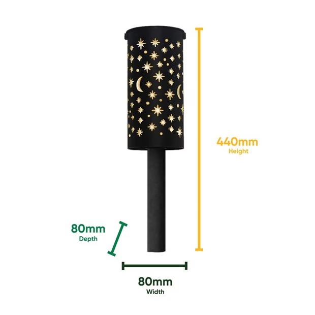 Streetwize Pack of 4 Solar Stake Light Moon & Stars