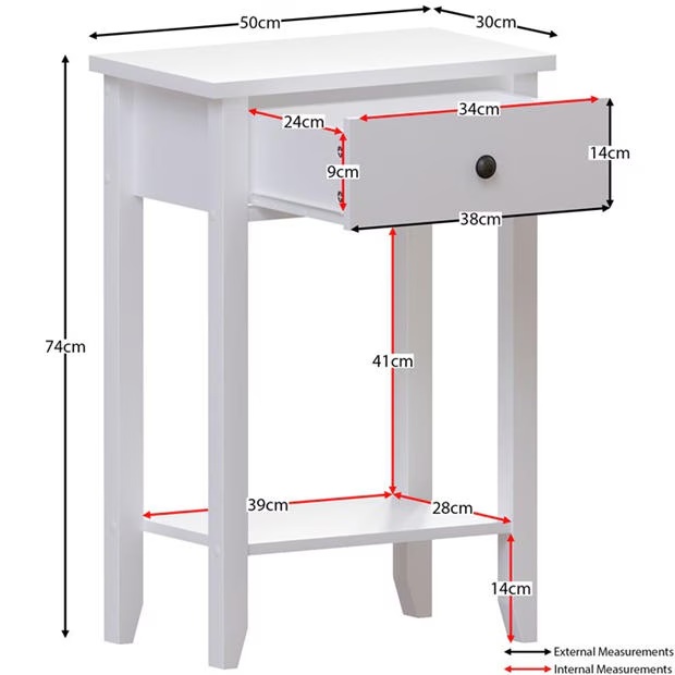 Lassic Vida Designs Windsor 1 Drawer Console Table