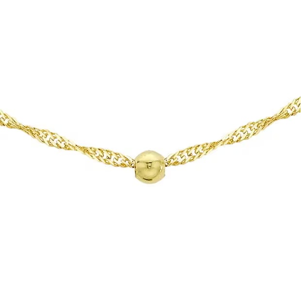 Be You 9ct Gold Ball & Twist Curb Chain