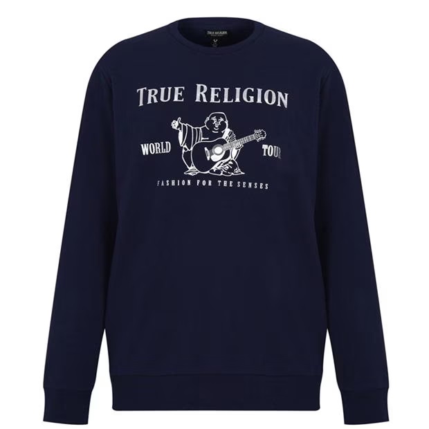 True Religion Men's Buddha World Tour Crew-Neck Sweatshirt