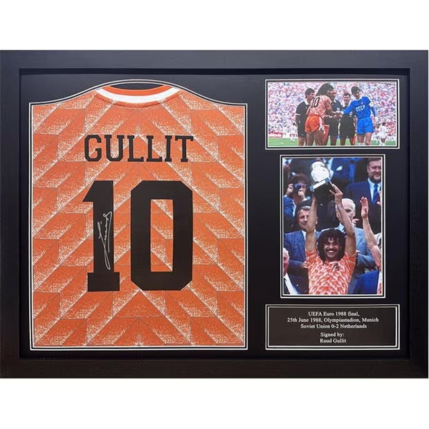 AllStarSignings Ltd Ruud Gullit signed & framed Netherlands shirt