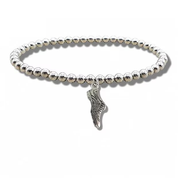 Aye Do Running Shoe Silver Beaded Bracelet NP-SBrn