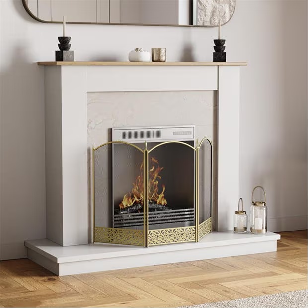 Lassic Fire Vida Ingleton 3 Panel Fire Guard Brass