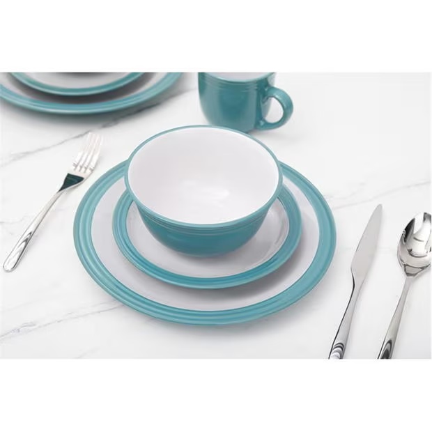 Waterside 16pc Camden Teal Dinner Set