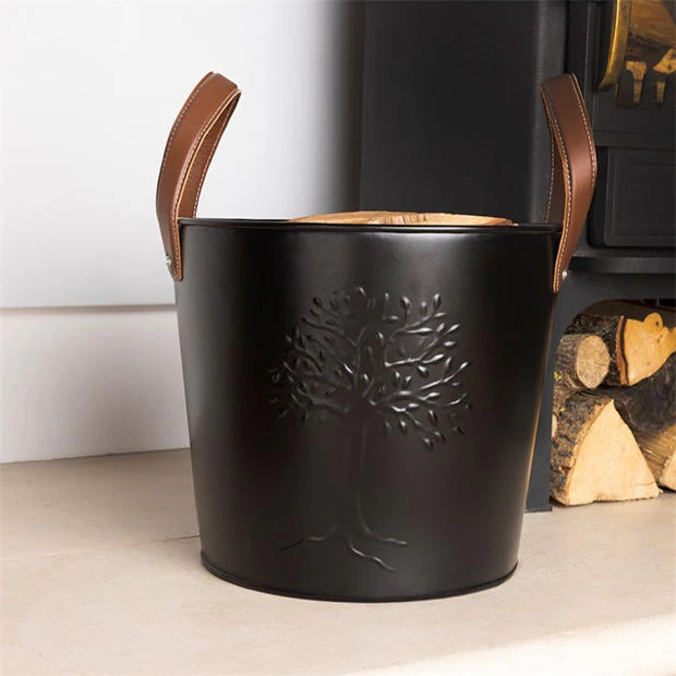 Charles Bentley Mulberry Small Leather Handle Log Bucket