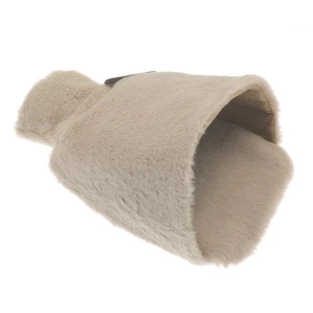 Country Club Foot Hot Water Bottle Plush Faux Fur Natural