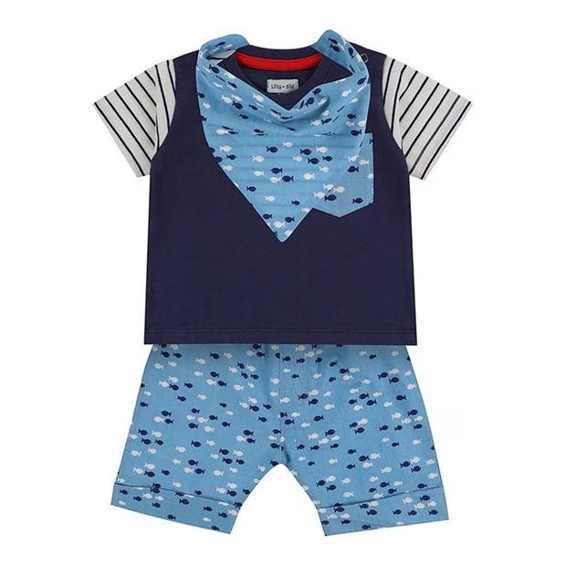 Lilly and Sid & Sid Blue Fish Print Top Short And Bib Set 1 70861-lilly-and-sid-sid-blue-fish-print-top-short-and-bib-set-1.jpg