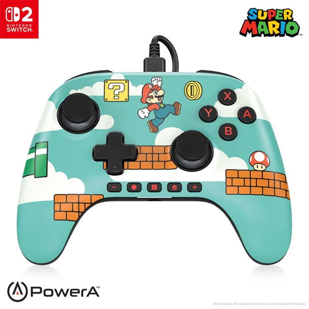 PowerA Advantage Wired Controller Licensed for Nintendo Switch 2.0 - Mario Time